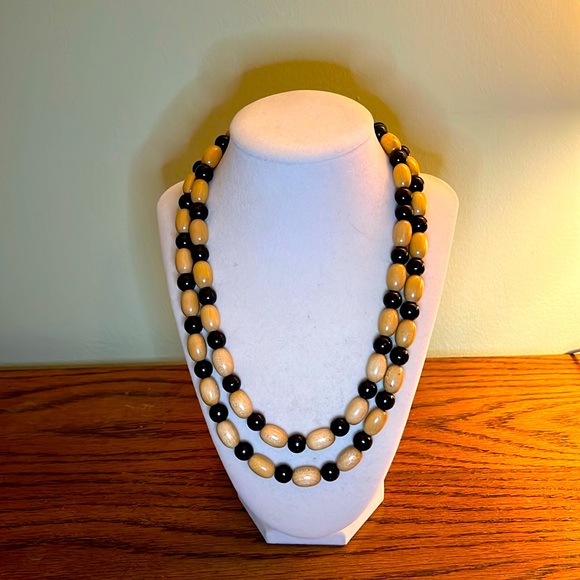Vintage Wood Bead Necklace - Picture 1 of 4
